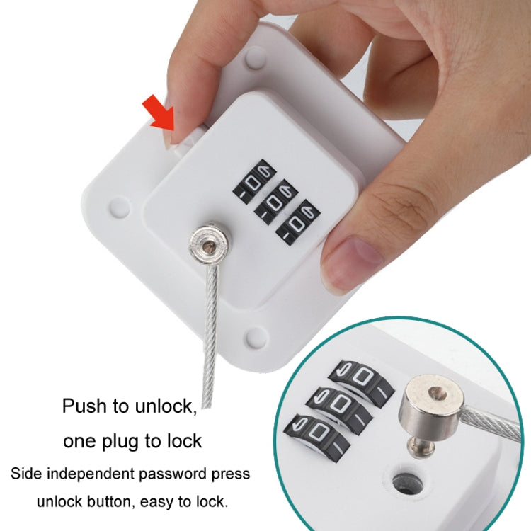 Child Safety Lock No Hole Window Limiter Refrigerator Drawer Cabinet Combination Lock, Specification: 2-bit White