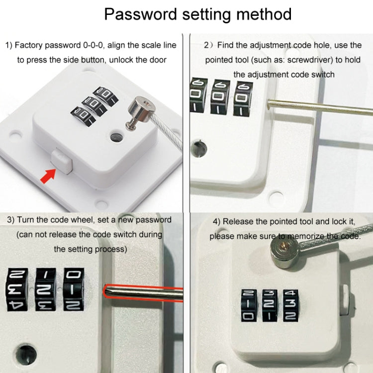 Child Safety Lock No Hole Window Limiter Refrigerator Drawer Cabinet Combination Lock, Specification: 2-bit White