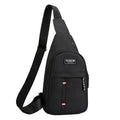 Men Chest Bag Casual Sports Shoulder Crossbody Bag Canvas Backpack(Black)