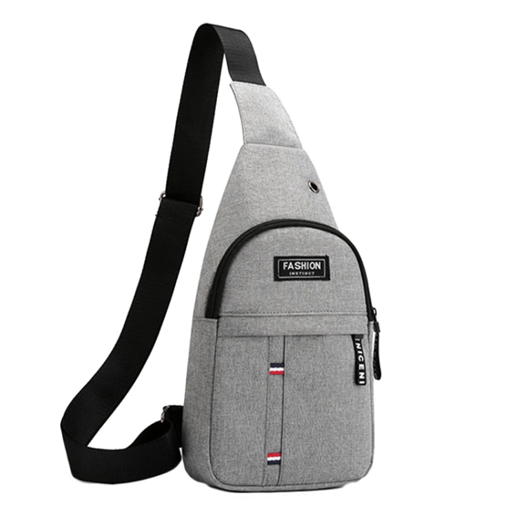 Men Chest Bag Casual Sports Shoulder Crossbody Bag Canvas Backpack(Grey)