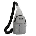 Men Chest Bag Casual Sports Shoulder Crossbody Bag Canvas Backpack(Grey)