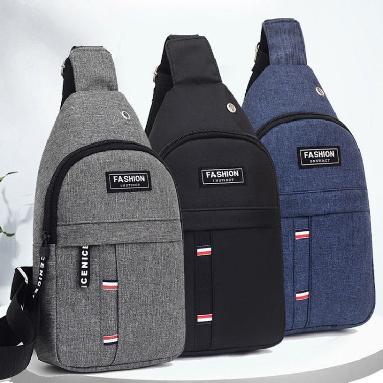 Men Chest Bag Casual Sports Shoulder Crossbody Bag Canvas Backpack(Black)
