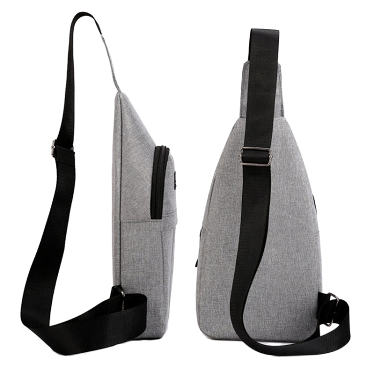 Men Chest Bag Casual Sports Shoulder Crossbody Bag Canvas Backpack(Grey)