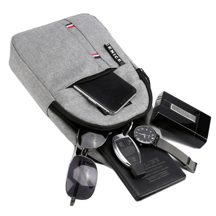 Men Chest Bag Casual Sports Shoulder Crossbody Bag Canvas Backpack(Grey)