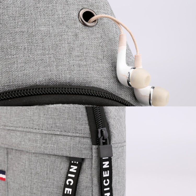Men Chest Bag Casual Sports Shoulder Crossbody Bag Canvas Backpack(Grey)