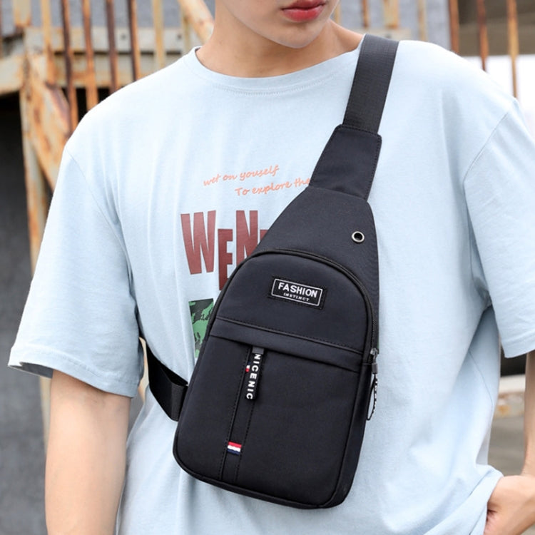 Men Chest Bag Casual Sports Shoulder Crossbody Bag Canvas Backpack(Grey)