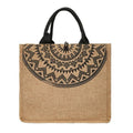Nation Style Printing Handbag Simple Large Capacity Linen Tote Bag(Semicircle)