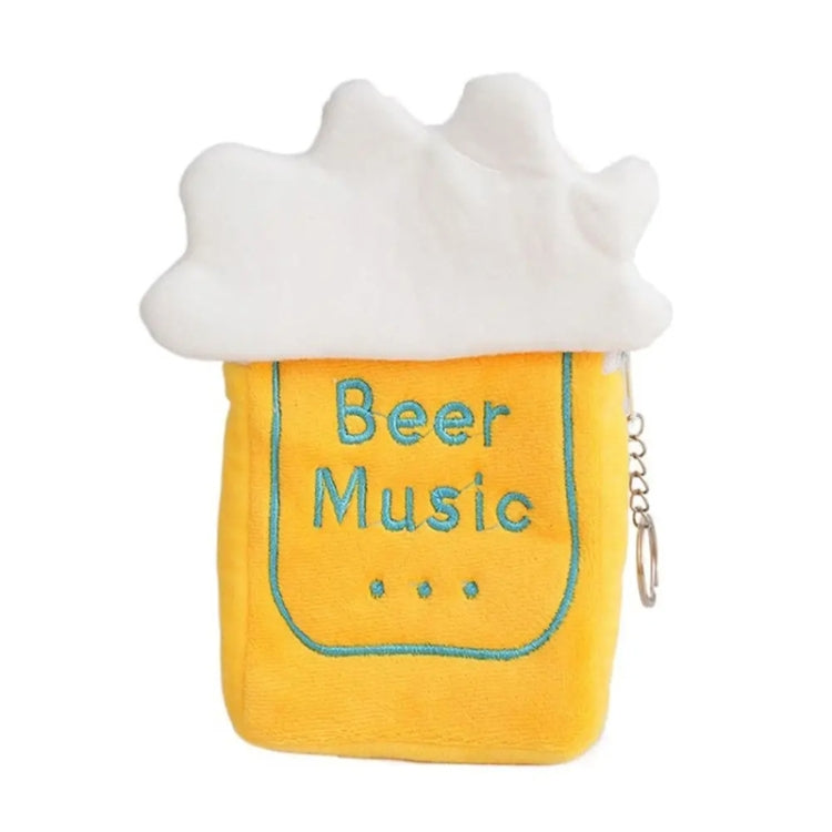 Cute Breakfast Cartoon Wallet Coin Lipstick Data Cable Storage Bag Purse, Style: Beer