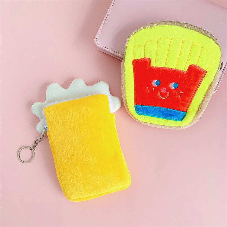 Cute Breakfast Cartoon Wallet Coin Lipstick Data Cable Storage Bag Purse, Style: Hamburger