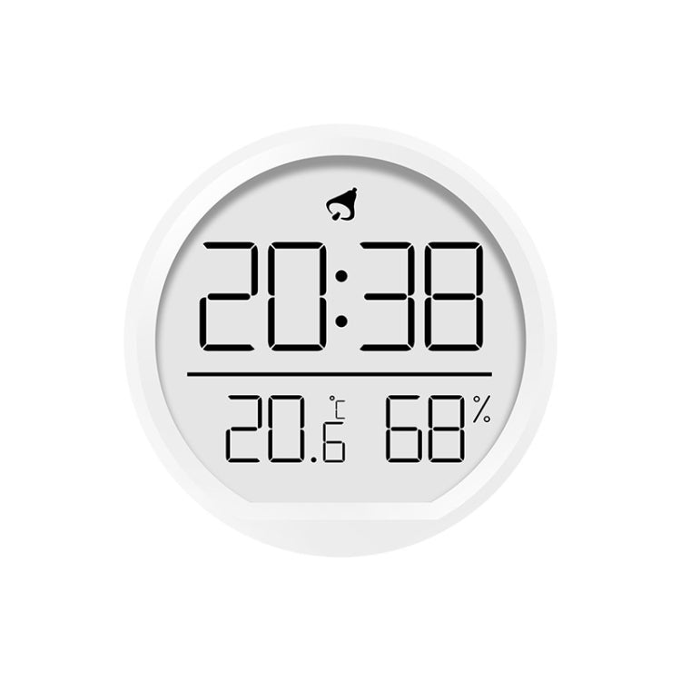 Slim Magnetic Thermometer And Hygrometer Clock Home Wall-Mounted Electronic Clock(White)