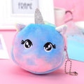 Mini Colorful Round Plush Coin Purse Lipstick Data Cable Portable Bag, Style: Big Eyes Colt