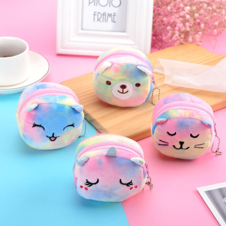 Mini Colorful Round Plush Coin Purse Lipstick Data Cable Portable Bag, Style: Colt