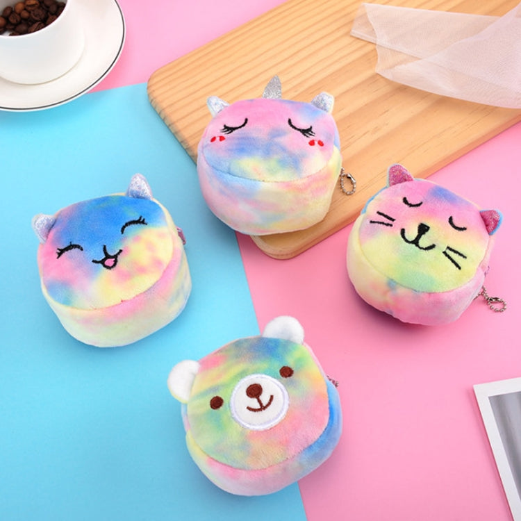 Mini Colorful Round Plush Coin Purse Lipstick Data Cable Portable Bag, Style: Colt
