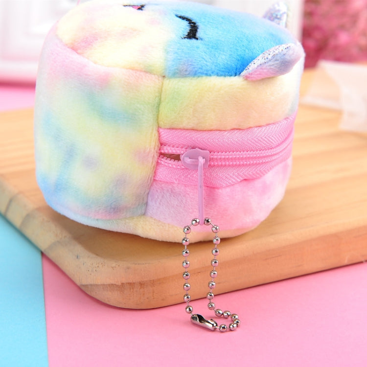 Mini Colorful Round Plush Coin Purse Lipstick Data Cable Portable Bag, Style: Colt