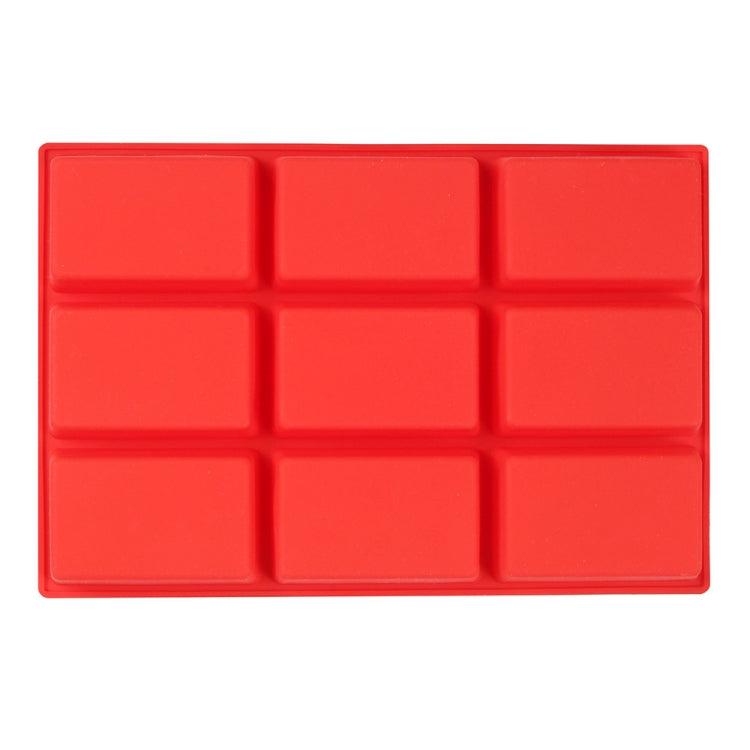 9 Grids Long Cubes Silicone Cake Mold Handmade Aromatherapy Soap Mold(Red)