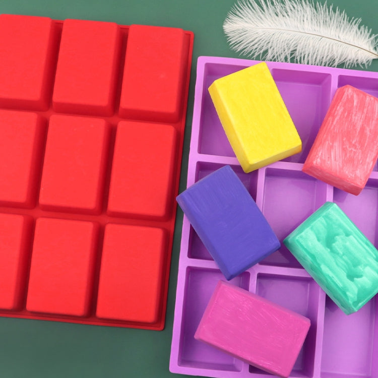 9 Grids Long Cubes Silicone Cake Mold Handmade Aromatherapy Soap Mold(Purple)