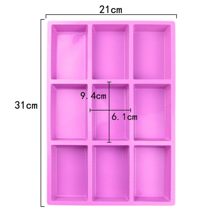 9 Grids Long Cubes Silicone Cake Mold Handmade Aromatherapy Soap Mold(Purple)