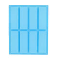 8 Grids Rectangular Silicone Handmade Soap Mould DIY Aromatherapy Mould(Light Blue)
