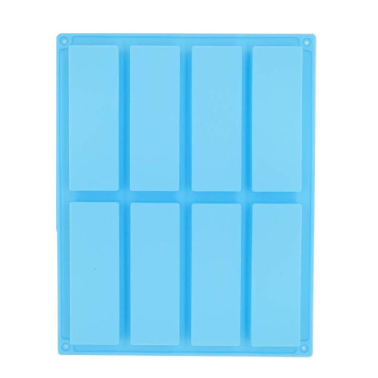 8 Grids Rectangular Silicone Handmade Soap Mould DIY Aromatherapy Mould(Light Blue)