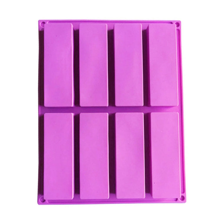 8 Grids Rectangular Silicone Handmade Soap Mould DIY Aromatherapy Mould(Purple)