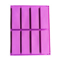 8 Grids Rectangular Silicone Handmade Soap Mould DIY Aromatherapy Mould(Purple)