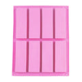 8 Grids Rectangular Silicone Handmade Soap Mould DIY Aromatherapy Mould(Pink)
