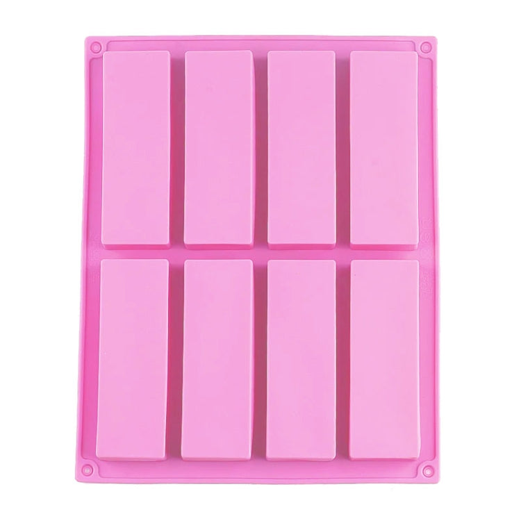 8 Grids Rectangular Silicone Handmade Soap Mould DIY Aromatherapy Mould(Pink)