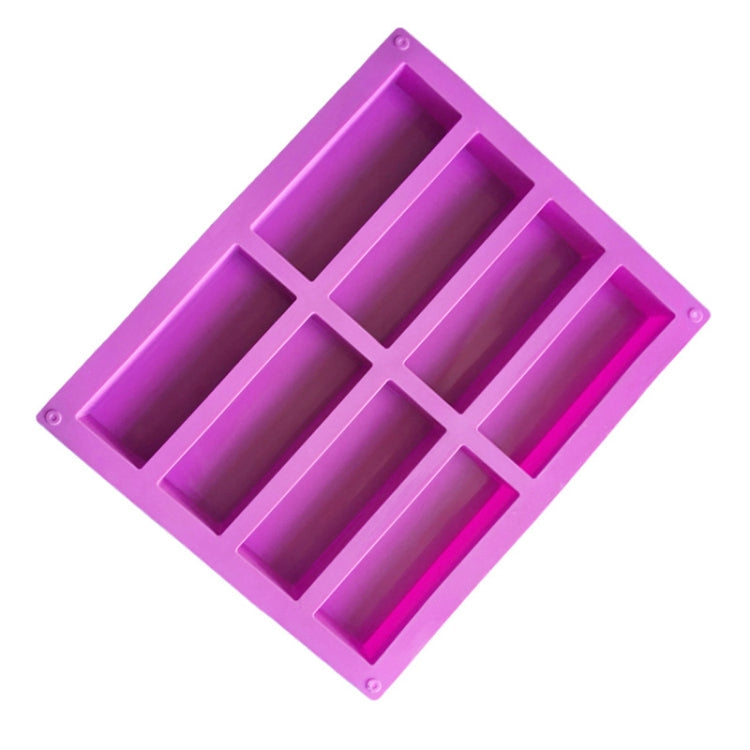 8 Grids Rectangular Silicone Handmade Soap Mould DIY Aromatherapy Mould(Pink)