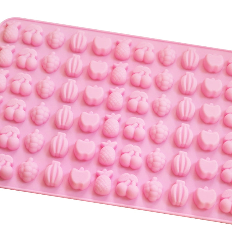 66 Grids Fruit Silicone Fudge Molds Mini Candy Molds(Pink)
