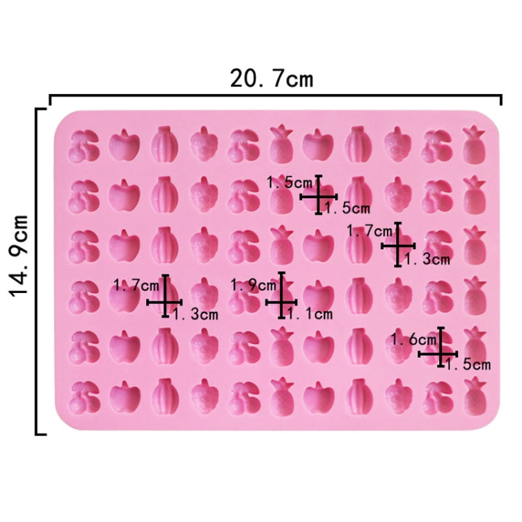 66 Grids Fruit Silicone Fudge Molds Mini Candy Molds(Pink)