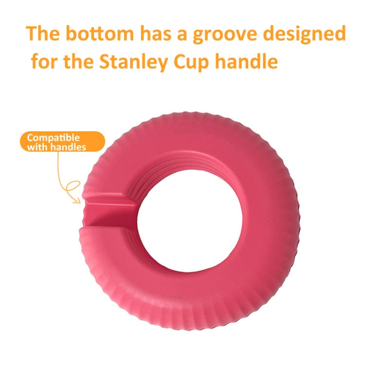 For Stanley Quencher 40oz Tumbler With Handle Snack Tray Silicone Reusable Snack Container(Pink)