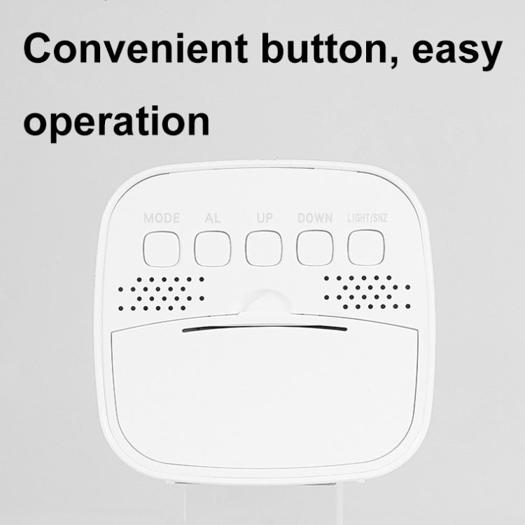 Multifunctional Temperature and Humidity LCD Clock Home Bedside Alarm Clock(2205 Black)