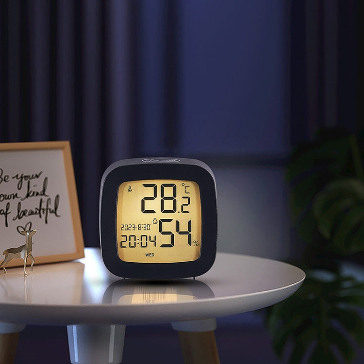 Multifunctional Temperature and Humidity LCD Clock Home Bedside Alarm Clock(2205 Black)
