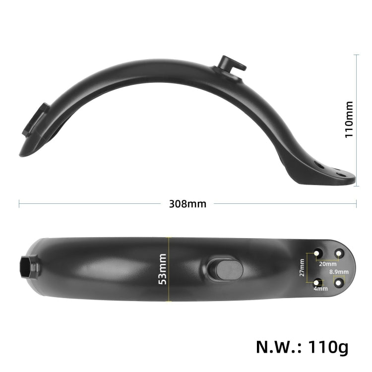 For Xiaomi M365 / 1S / PRO Scooter Accessories Plastic Rear Fender 4 Hole Rear Fenders 8.5 inch Fender, Specification: Fender+Tail Light Set