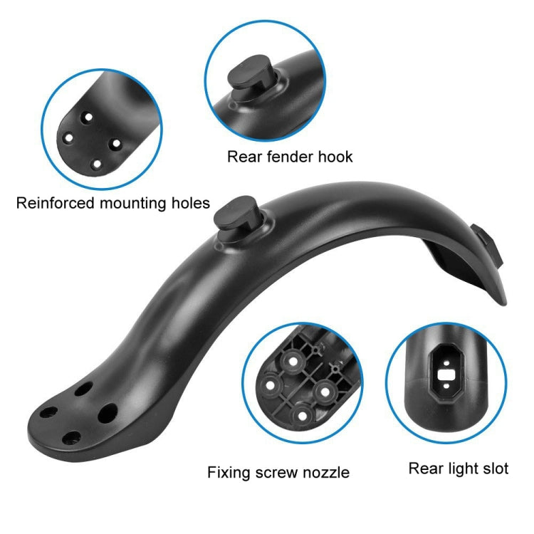 For Xiaomi M365 / 1S / PRO Scooter Accessories Plastic Rear Fender 4 Hole Rear Fenders 8.5 inch Fender, Specification: Fender+Tail Light Set