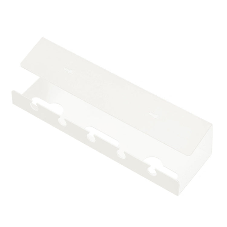 Under Desk Cable Organizer Hole-Free Home Computer Table Bottom Power Cord Plug Storage Rack(White)