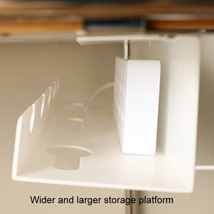 Under Desk Cable Organizer Hole-Free Home Computer Table Bottom Power Cord Plug Storage Rack(Black)