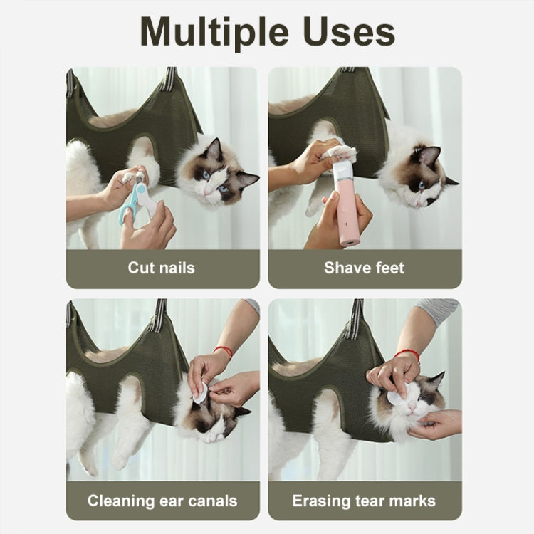 Multifunctional Anti-scratch Pet Grooming Fixed Bag Cat Bathing Tools, Size: M(Blue)