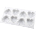 8 Grids Heart Silicone Chocolate Mold Handmade Aroma Soap Mould(White)