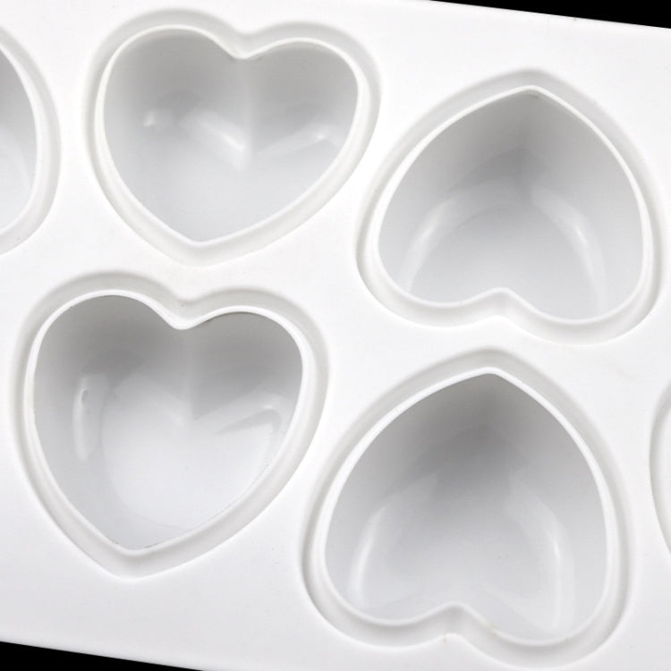 8 Grids Heart Silicone Chocolate Mold Handmade Aroma Soap Mould(White)