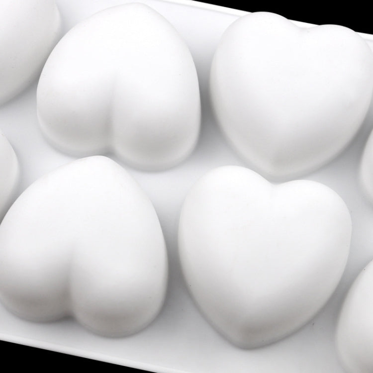 8 Grids Heart Silicone Chocolate Mold Handmade Aroma Soap Mould(White)