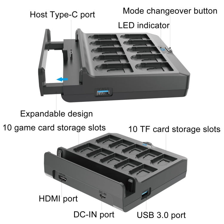 For Switch / Switch OLED Iplay NG-SW279 Cast Screen Charger Video Conversion Dock With Storage(Black)
