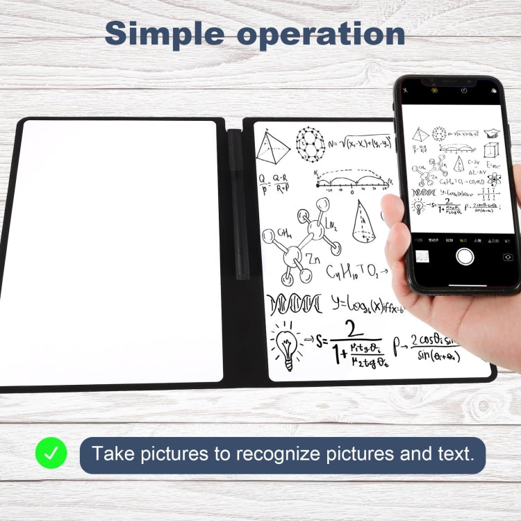 A5 Whiteboard Notebook Portable Erasable Draft Book Note Message Board(Cyan)