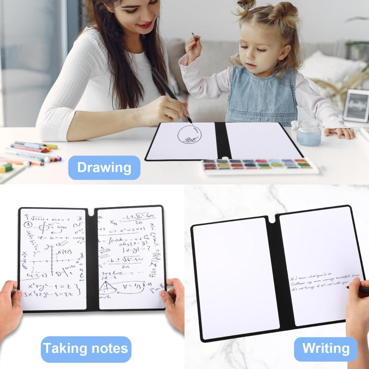 A5 Whiteboard Notebook Portable Erasable Draft Book Note Message Board(Cyan)