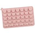 34 Grids Cats Butterfly Flower Silicone Mould DIY Cookie And Candy Decoration Molds(Pink)