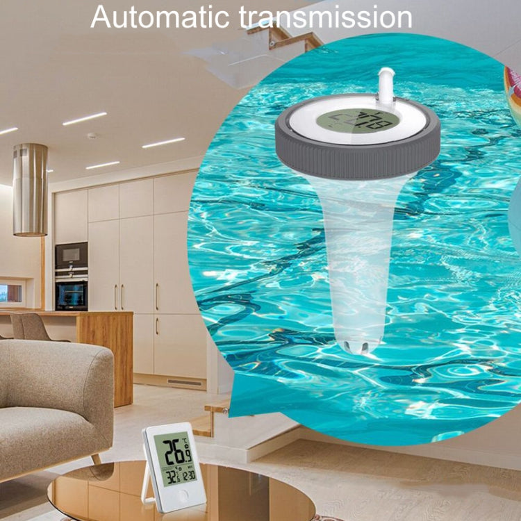 Summer Pool Bathtub Thermometer Wireless Floating Fish Tank Temperature Meter(White)
