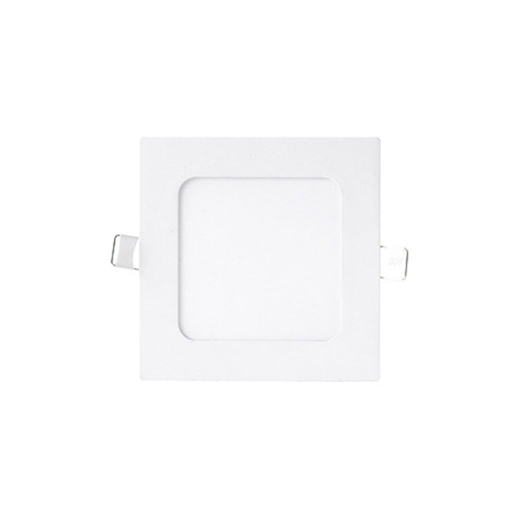 Recessed Concealed Ceiling Downlight Household Wide Voltage Thin Tube Panel Light, Model: 6W Square Opening 105mm(6000K White Light)