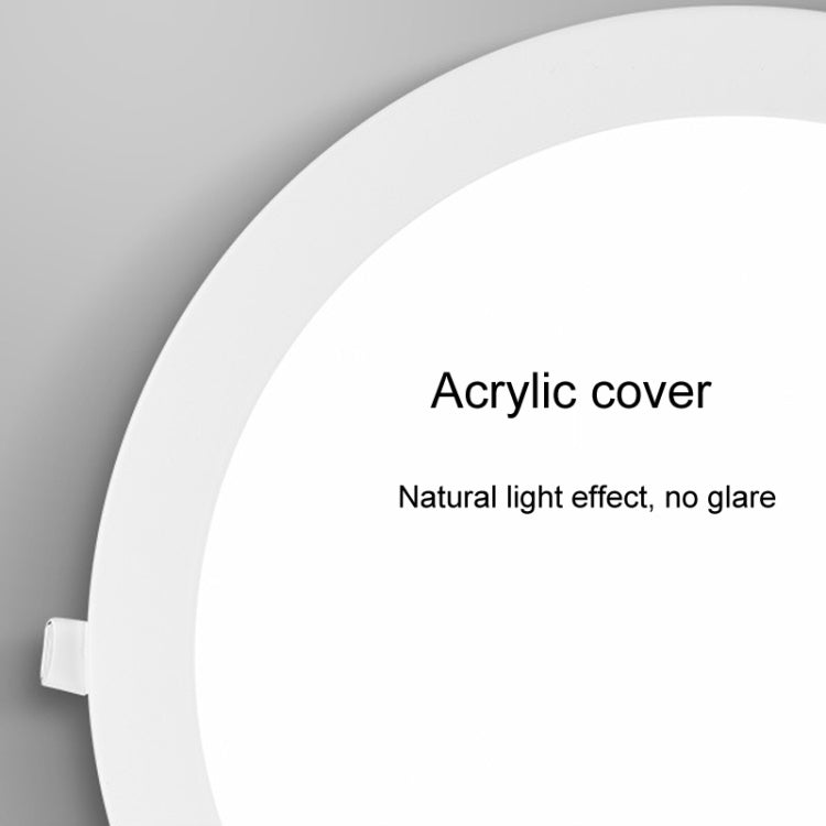 Recessed Concealed Ceiling Downlight Household Wide Voltage Thin Tube Panel Light, Model: 6W Round Opening 105mm(3000K Warm Light)