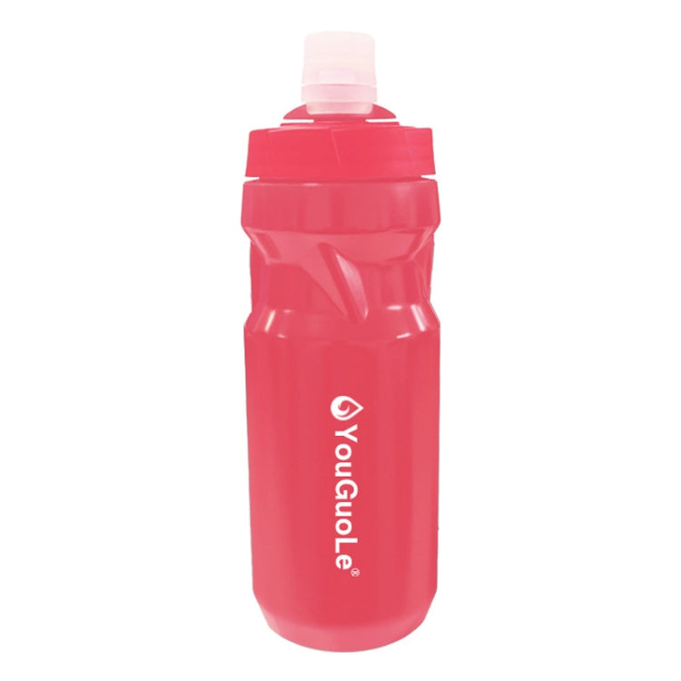 YouGuoLe 600ml PP5 Plastic Outdoor Bicycle Cycling Fitness Squeeze Water Cup(Pink)