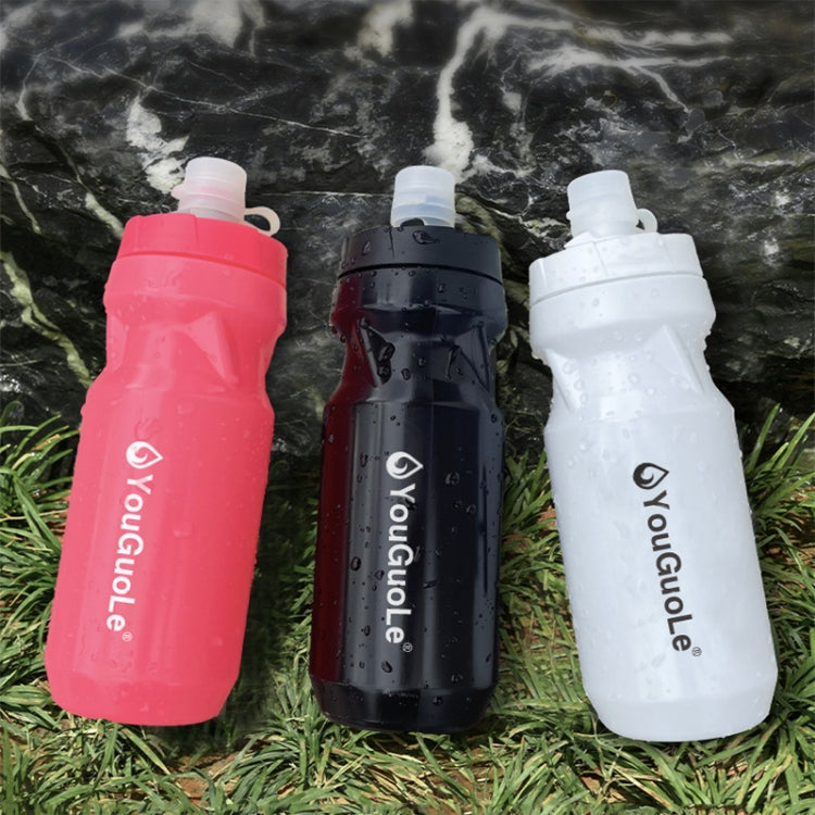 YouGuoLe 600ml PP5 Plastic Outdoor Bicycle Cycling Fitness Squeeze Water Cup(Pink)